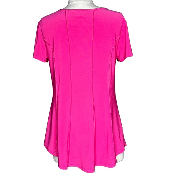 Juniper + Lime Barbie Pink Blouse Top Size S Metal Ring Sexy Pretty Blouse - Picture 4 of 8